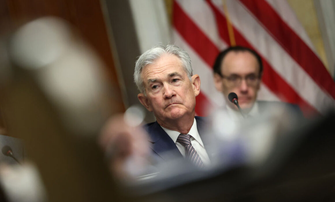 Federal Reserve Chairman Jerome Powell at a meeting of the Financial Stability Oversight Council in July 2023. (Photo by Kevin Dietsch/Getty Images)